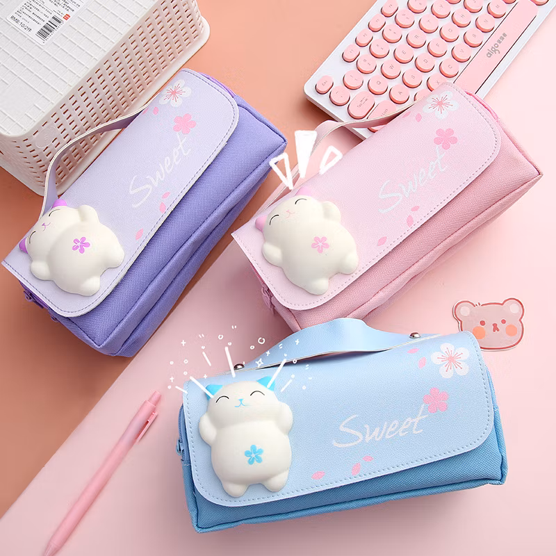 Custom Mult-Icolors Rainbow Style Design Fashion Pencil Case for School Stationery
