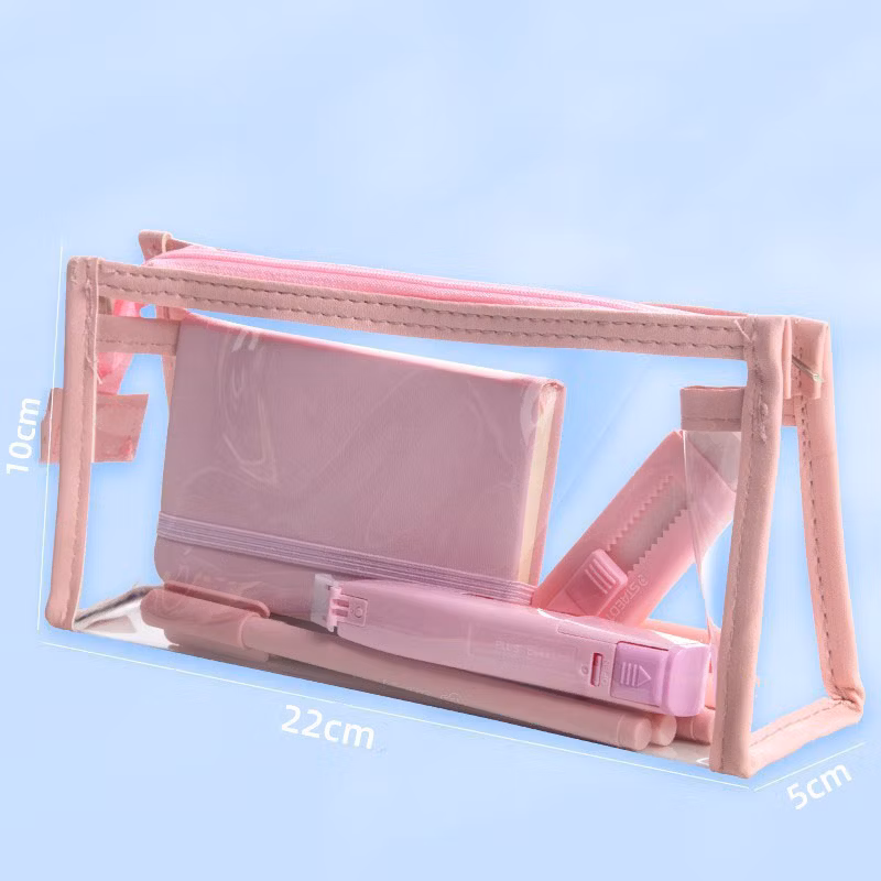 PVC Portable Student Pencil Storage Bag Travel Soft Brush Storage Cosmetic Bag