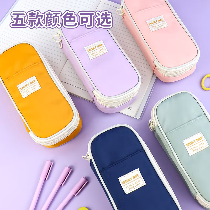 Wide Use Zipper Fashion Triangle Pencil Bag Pencil Case for Office