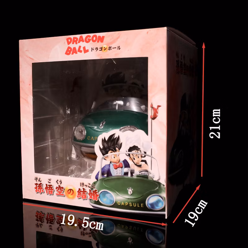 New Product Dbz Goku Chichi Wedding Locomotive Red/Green Locomotive Can Light up Model Box Anime Figure Cartoon-Character