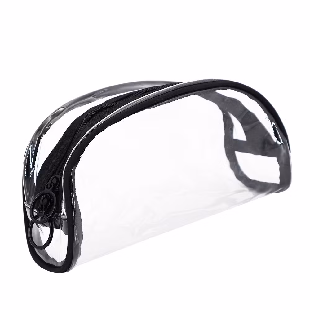 Plain Clear Toiletry Skincare Beauty Bag Custom Logo PVC Transparent Fancy Pencil Bag Wholesale for Students Custom Plastic Bag