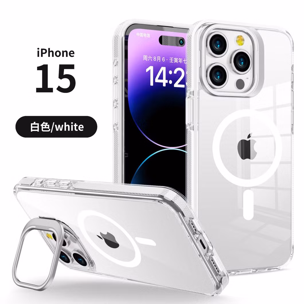 Strong Magnetic Mobile Phone Case Metal Invisible Mirror Frame Bracket Transparent Case Suitable for iPhone16 Mobile Phone Case
