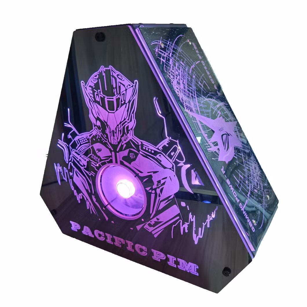 F917 Hotsale Middlel Tower ATX Gaming Computer PC Case with RGB Light Board USB3.0, 0.9mm SPCC, Glass Side Panel, Popular Model, Special Design