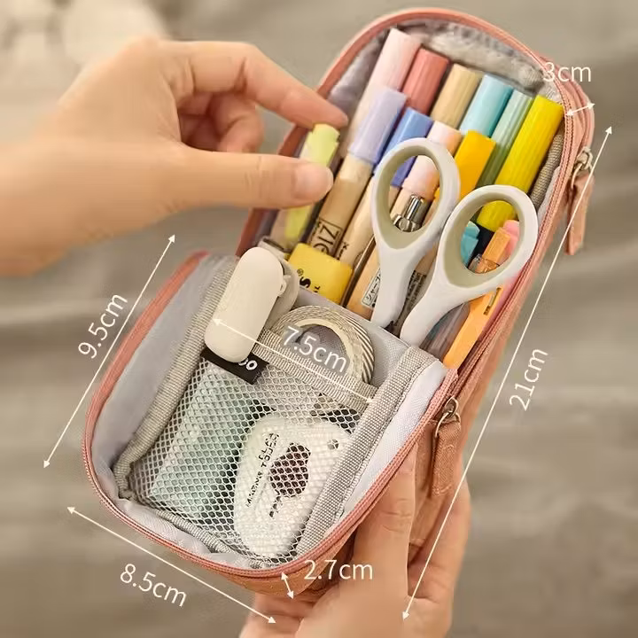 Custom Oxford Cloth Pen Case Stationery Box Zipper Pencil Pouch