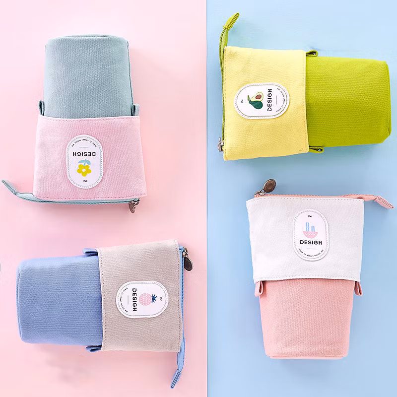 School Supplies Canvas Telescopic Avocado Aesthetic Pencil Case Fashion Cat Pencil Bag