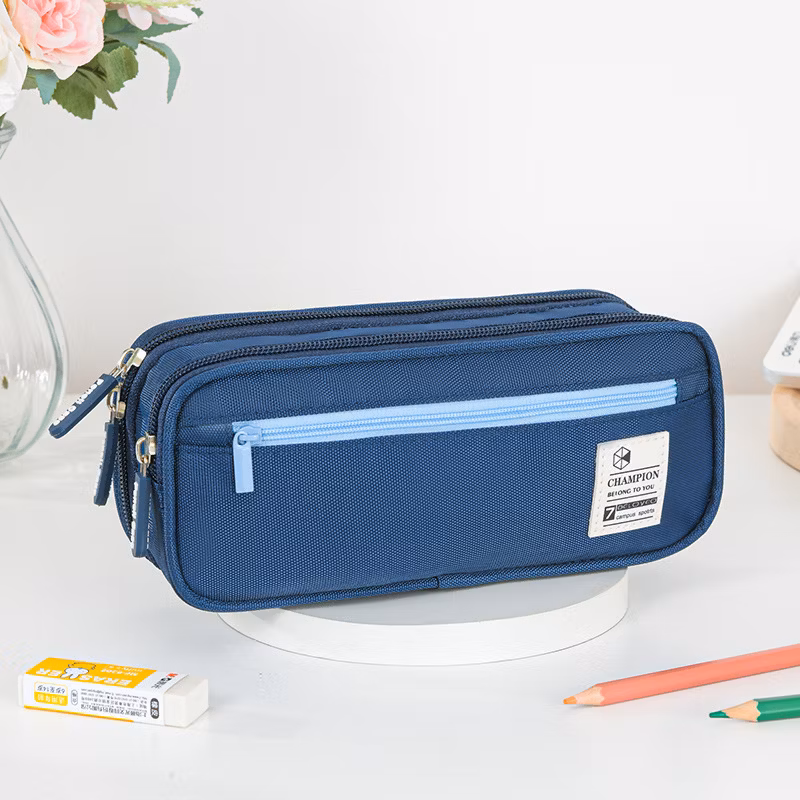 Oxford Cloth Large Capacity Double Layer Multifunctional Student Simple Pencil Case