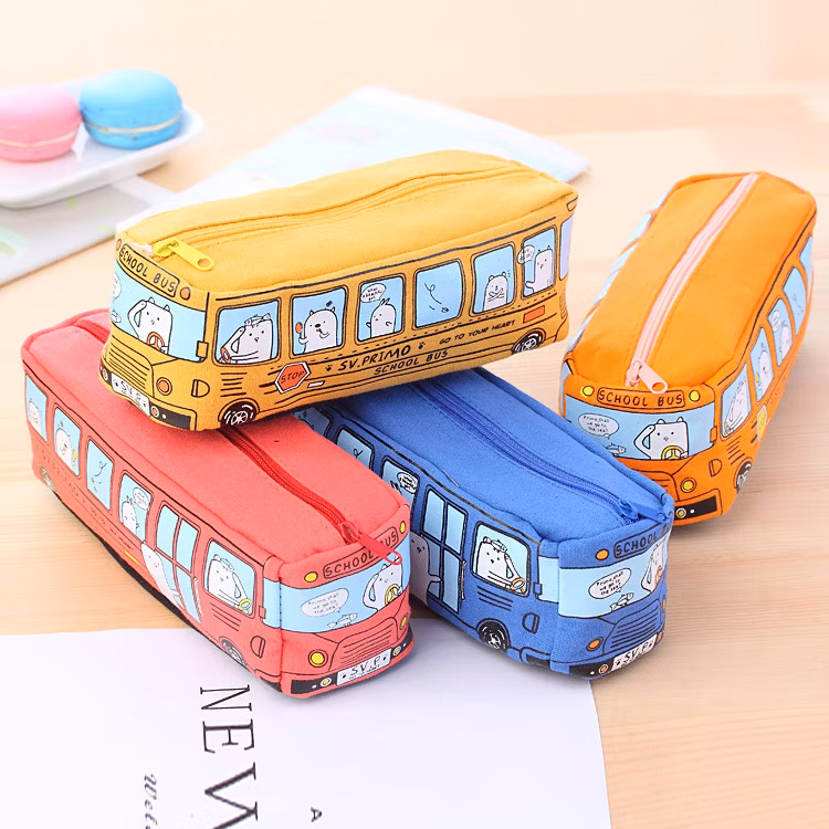 Creative Student Stationery Small Animal Bus Pen Bag Bus Pencil Case