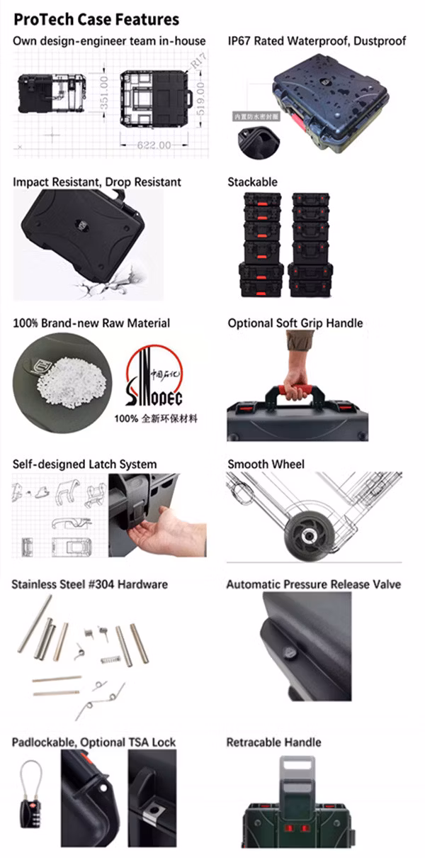 Long Gun Protective Case, IP67 Waterproof Hard Plastic Rugged Protection Case