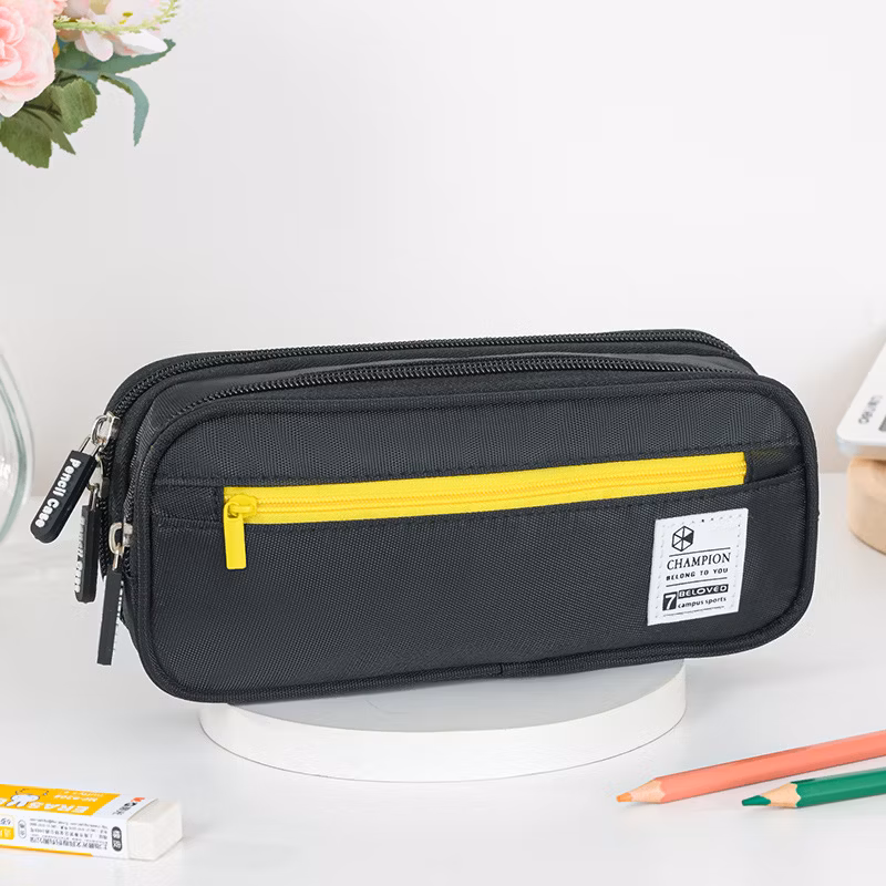 Oxford Cloth Large Capacity Double Layer Multifunctional Student Simple Pencil Case