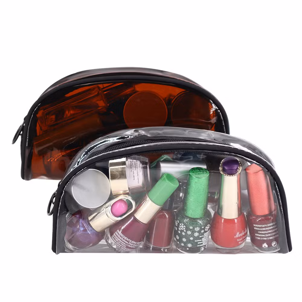 Plain Clear Toiletry Skincare Beauty Bag Custom Logo PVC Transparent Fancy Pencil Bag Wholesale for Students Custom Plastic Bag