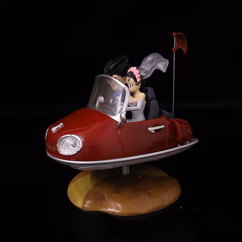 New Product Dbz Goku Chichi Wedding Locomotive Red/Green Locomotive Can Light up Model Box Anime Figure Cartoon-Character