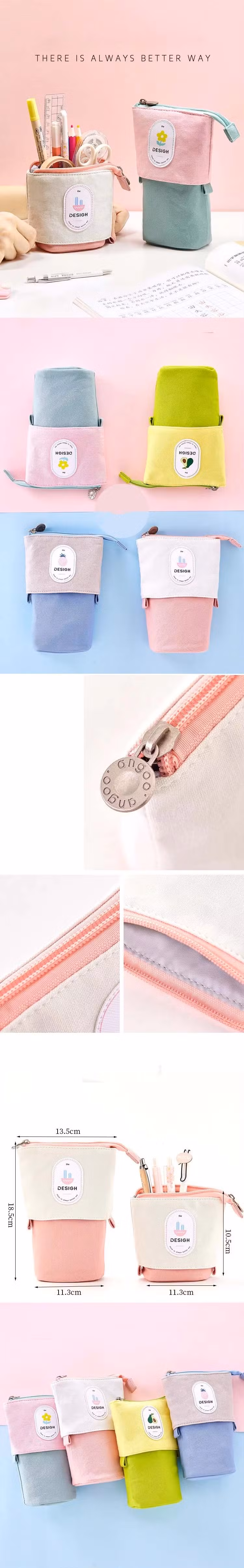 2024 School Supplies Canvas Telescopic Fruit Pen Holder, School Pencil Bags, Pop up Pencil Case for Girls Kids