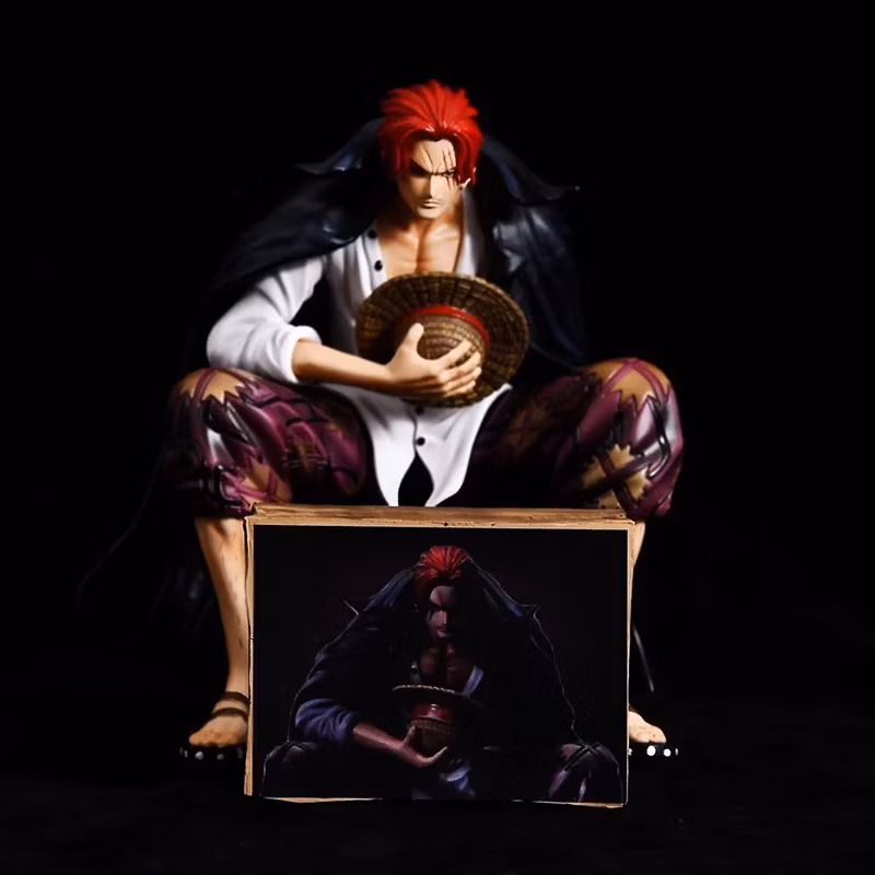One Piece Anime Figure Sitting Red Hair Four Emperor Akakami No Shankusu Bt Special Edition Model Decoration Cartoon-Character