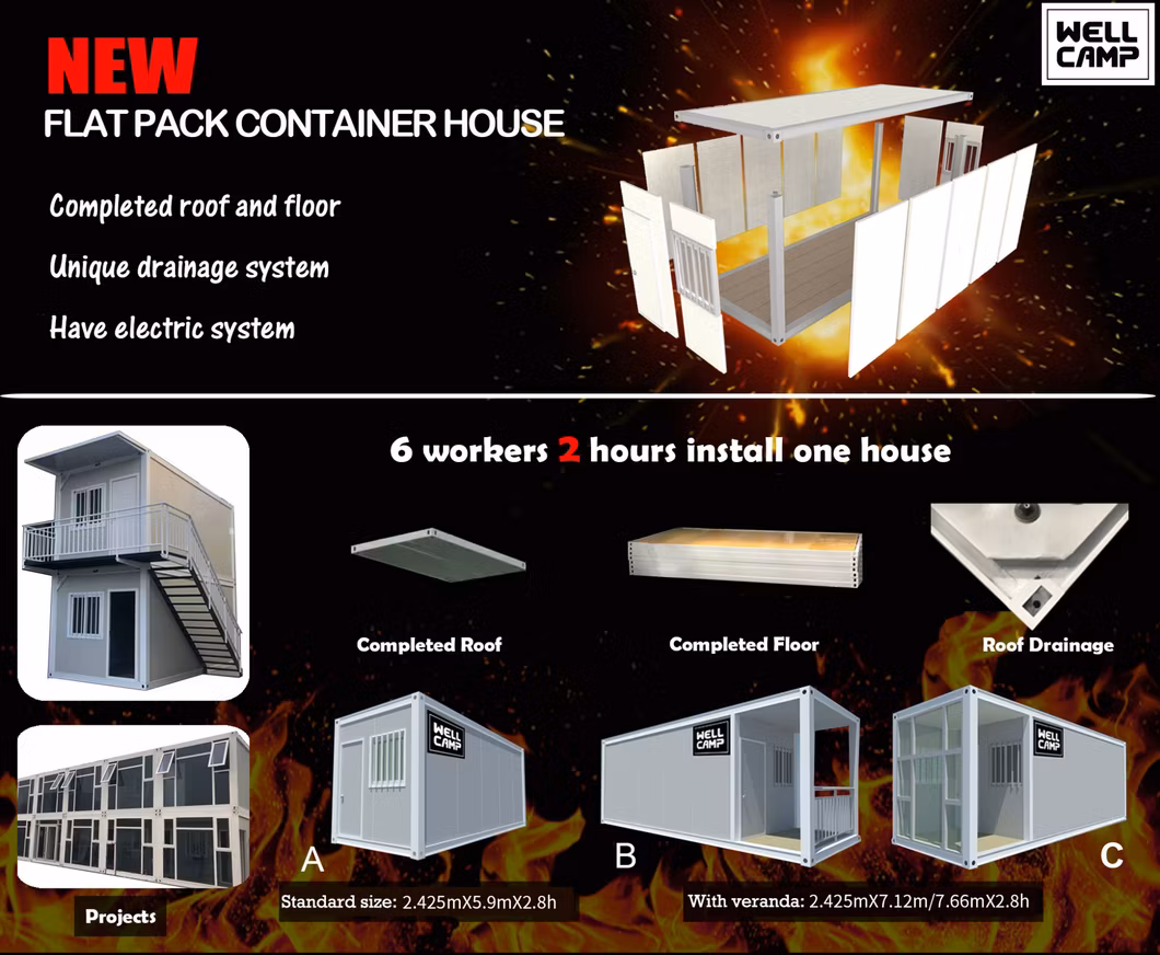 Economical Steel Structure Prefabricated Flat Pack Container Price Modular Container School