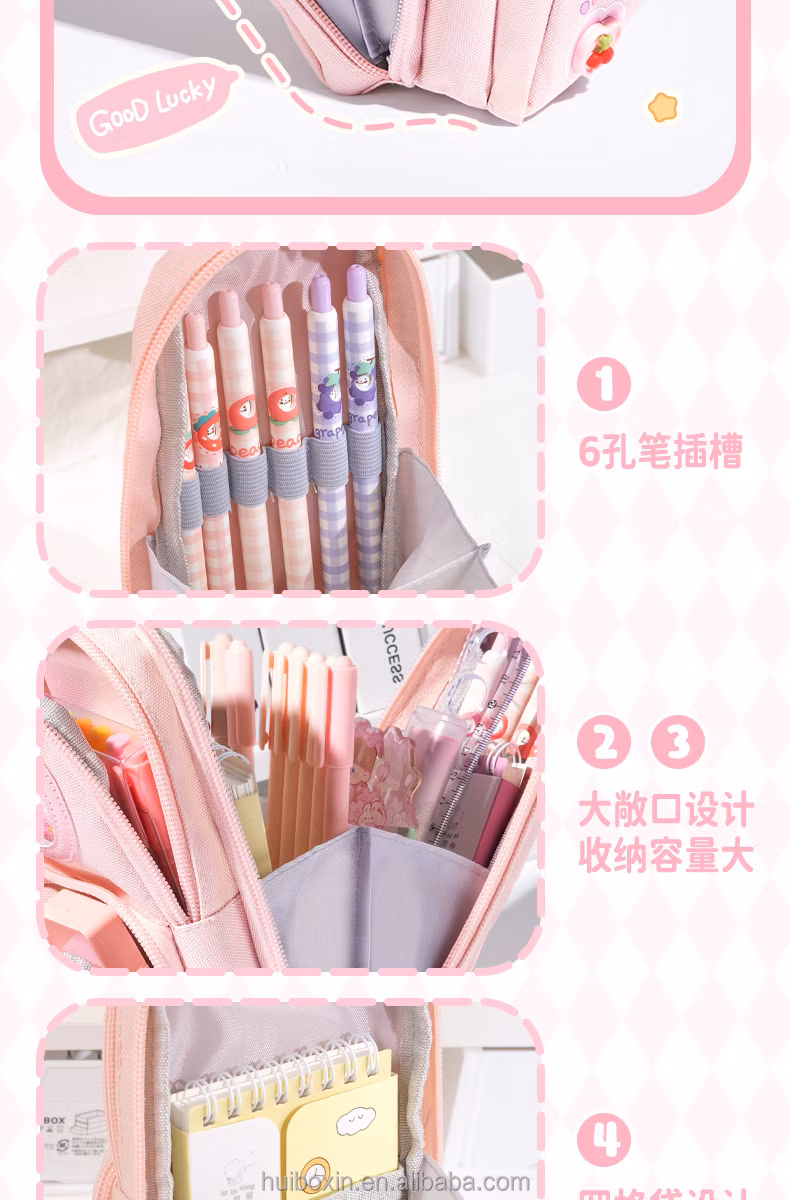 Large-Capacity Beautiful Schoolbag Pencil Case Simple and Cute Girl Korean