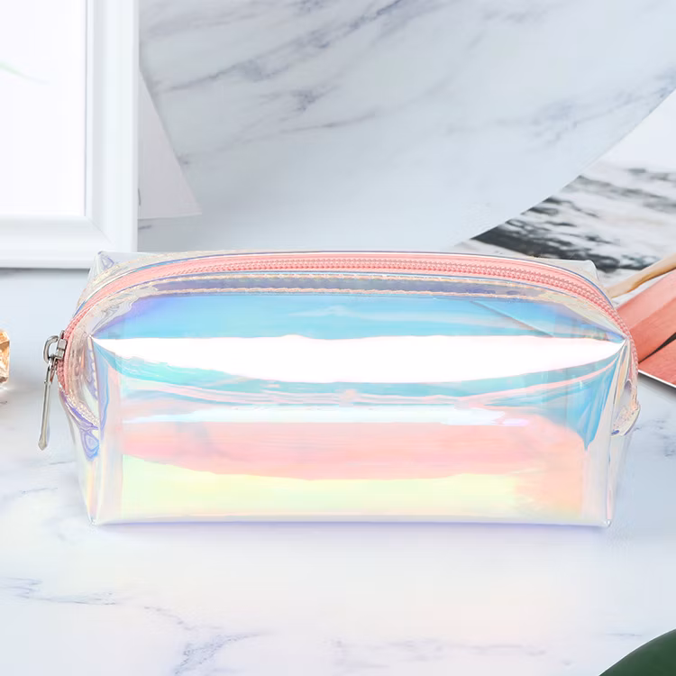 Cool Laser Transparent Fresh Artist Storage Bag Round Shape Pencil Bag