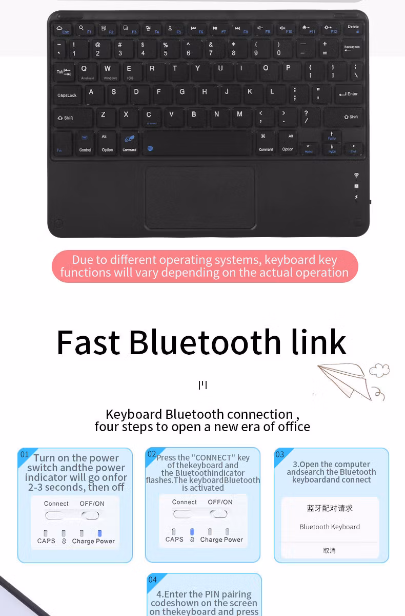 Factory Direct High Quality Auto Wake Sleep Function Tablet Cover PRO 12.9 Mini 4 Case Detachable Leather Keyboard Tablet Case for iPad Air