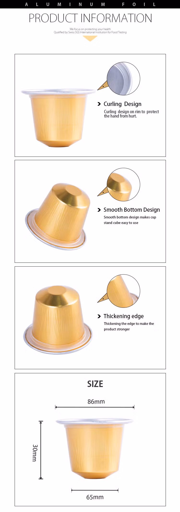 15ml Multicolored High Quality Aluminum Coffee Capsule with Heat-Sealed Lid