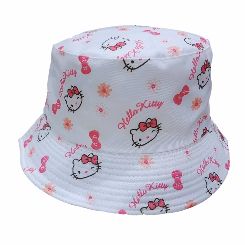 Hello Kt Wholesale Bucket Hats Travel Fishing Sun Hats for Girls for Women