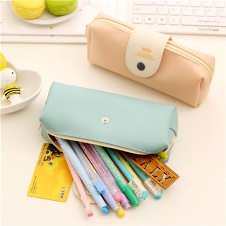Wide Use PU Zipper Kawaii Triangle Pencil Bag Pencil Case for Promotion Gift