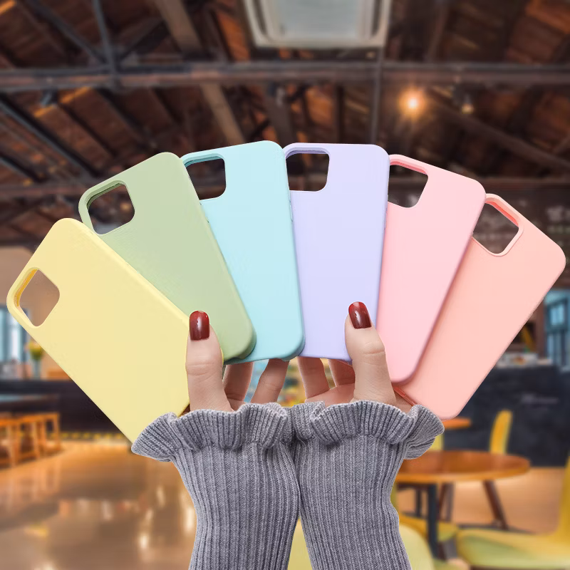 2024 New Custom Solid Color Cell Phone Case for Apple 12 13 14 PRO Max Official Original Logo Solid Silicone Phone Case Cover