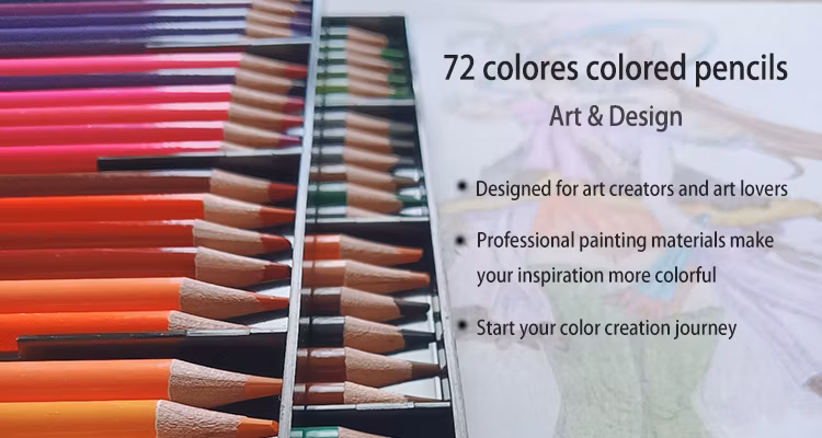 72 Colors Water Soluble Tin Box Art Pencil Set Colored Pencils for Drawing