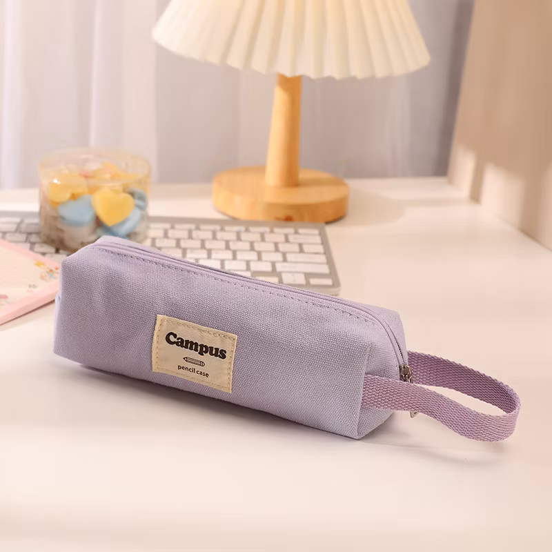 Factory Price Flannel Zipper Originality Rectangular Pencil Bag Pencil Case for Office