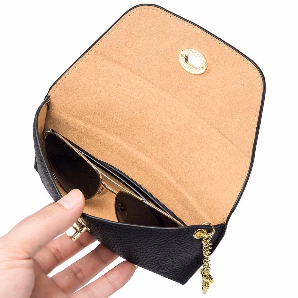 Wholesale Travel Eyeglasses Box Personalised Sunglasses Pouch Custom Soft Leather Glasses Case