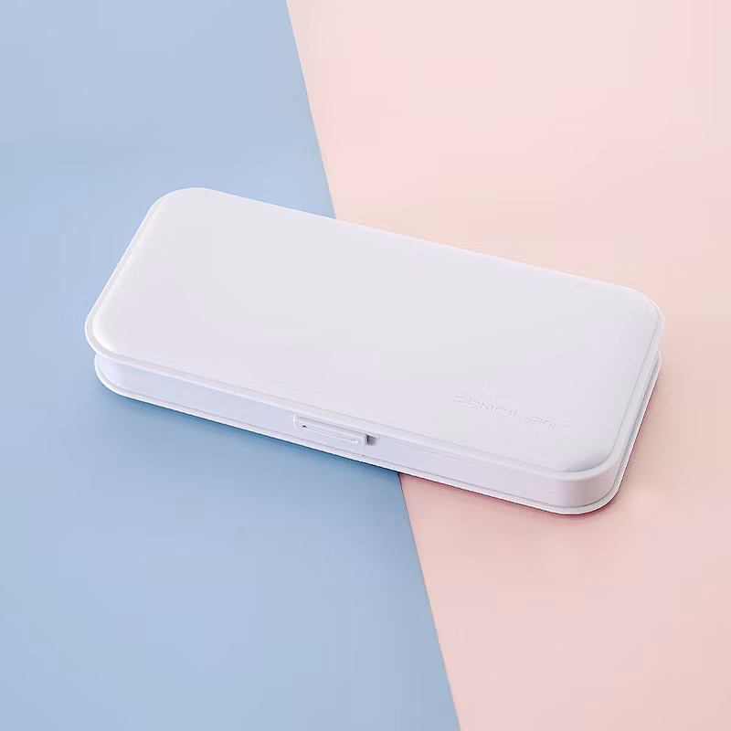 Ins Hot Sale Matte Color Plastic Student Stationery Larger Storage Pencil Case