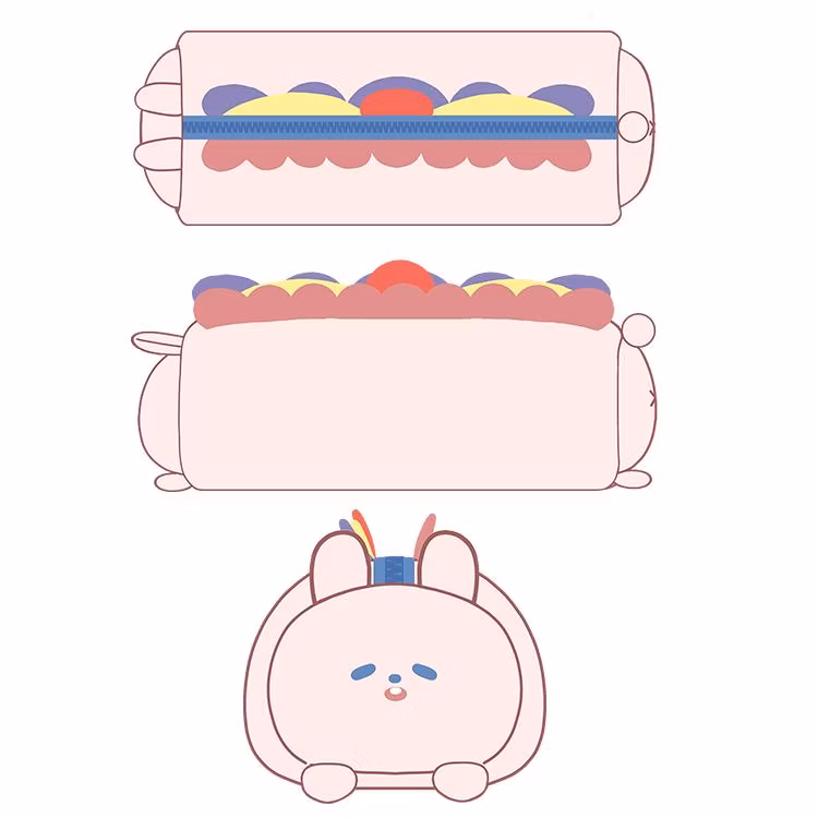 Plush Animal Stationery Cartoon Cute Pencil Case for Teen Girls