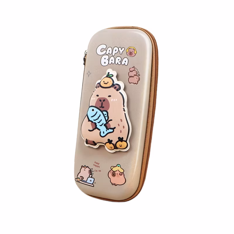 Capybara New Style Large Capacity Leather Pencil Case Cute Pen Case