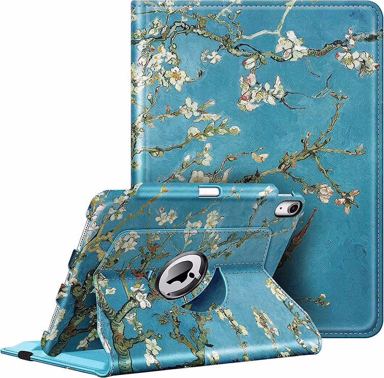 Shockproof Color Drawing with Pencil Holder Rotating Case for iPad Air 5th Generation 2022/Air 4th Generation 2020 10.9 Inch