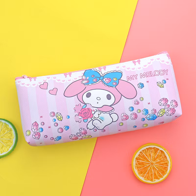 Cartoon Melody Pattern PU Single-Layer Student Stationery Pencil Case