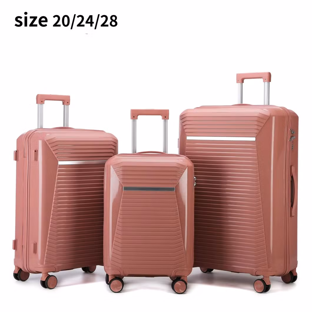 Cross Border High-Capacity Luggage with High Aesthetic Value, Zipper Style Luggage, Three Piece Set, Password Luggage for Foreign Trade