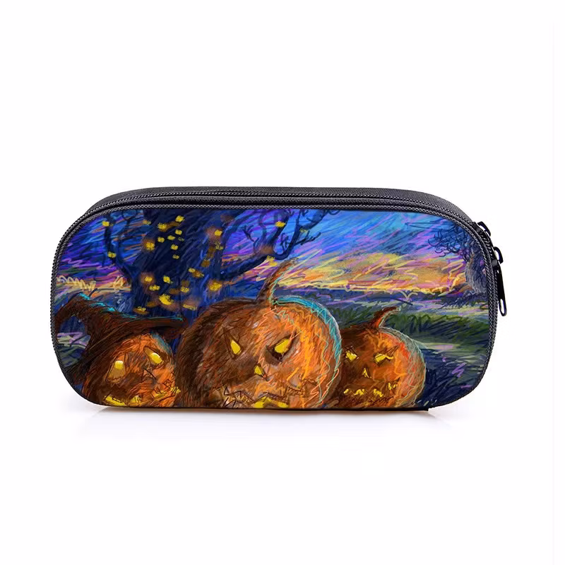 Wholesale New Halloween Single-Layer Pencil Bag Children Stationery Bag Cartoon Pen Case