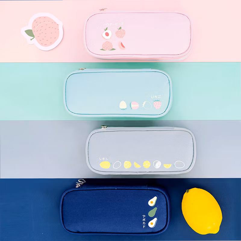 Custom Pencil Bag Custom Design Digital Print Nylon School Bags Pencil Case Cartoon Anime Cute Pencil Zipper Bag