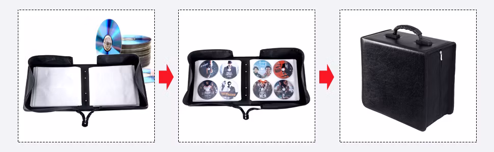 Custom Made 400 Discs Large Capacity Wallet VCD Holder Booklet Album Box Storage Binder CD/DVD Case Bags