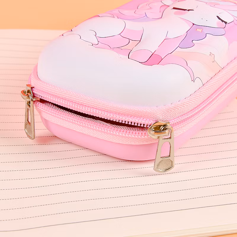 Kawaii Stationery Pouch Zipper Cute Leather EVA Pencil Case Big for School Girls Pouches