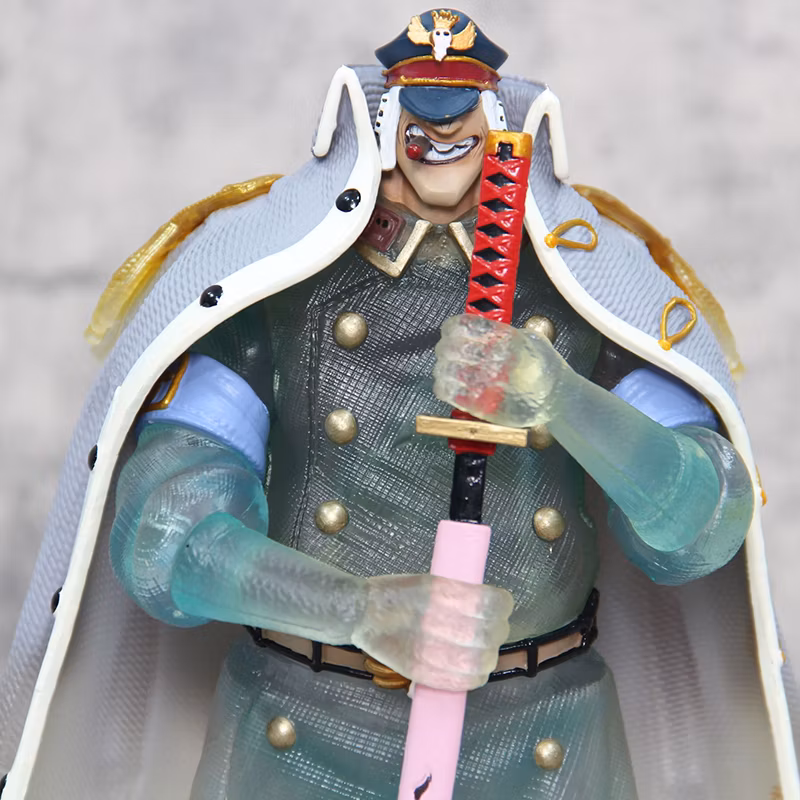 One Piece Anime Figure Blackbeard Subordinate Shiryu General Transparent Fruit Prison Governor Standing Posture Model Cartoon-Character