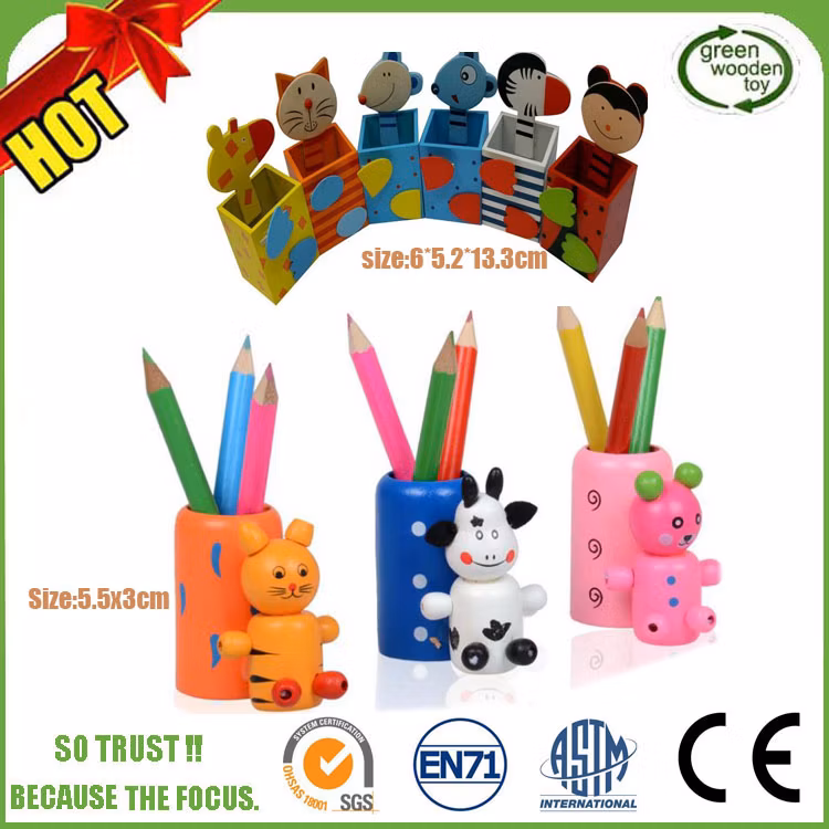 2022 Plastic Elephant Animal Shape Wooden Pencil Pen Case