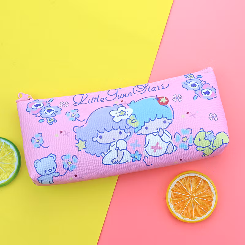 Cartoon Melody Pattern PU Single-Layer Student Stationery Pencil Case