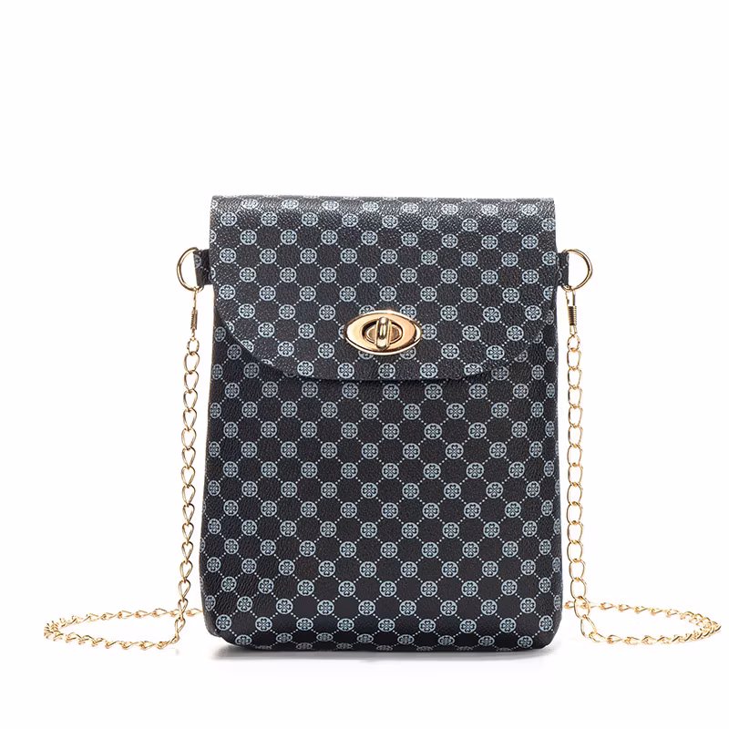 Lattice Crossbody Printed Bag Leather Cell Phone Bag Mobile Phone Case