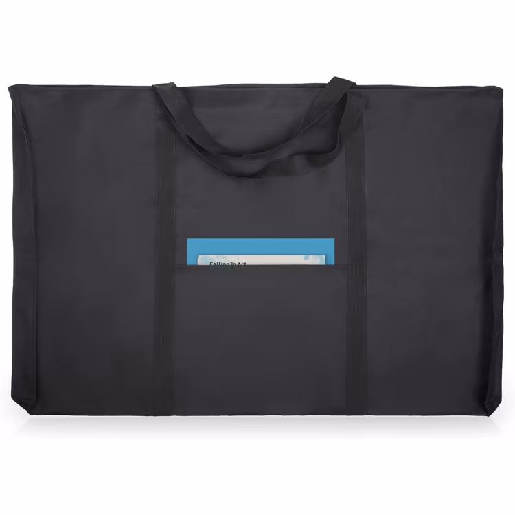 Custom Light Weight Art Portfolio Tote Bag Black Carrying Storage Case for Poster