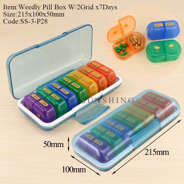 Sunshing Drug Pill Case 2-Times-a-Day Pill Box Medicine Planner
