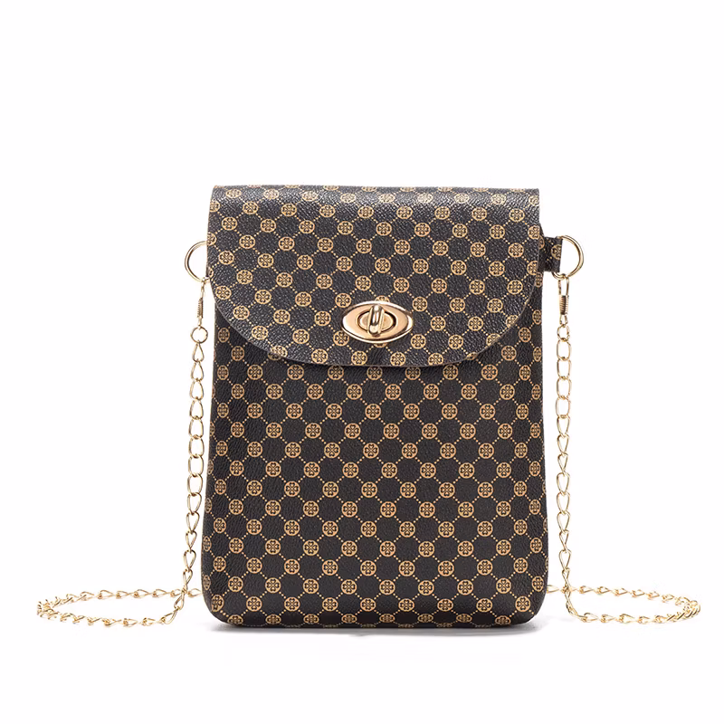Lattice Crossbody Printed Bag Leather Cell Phone Bag Mobile Phone Case