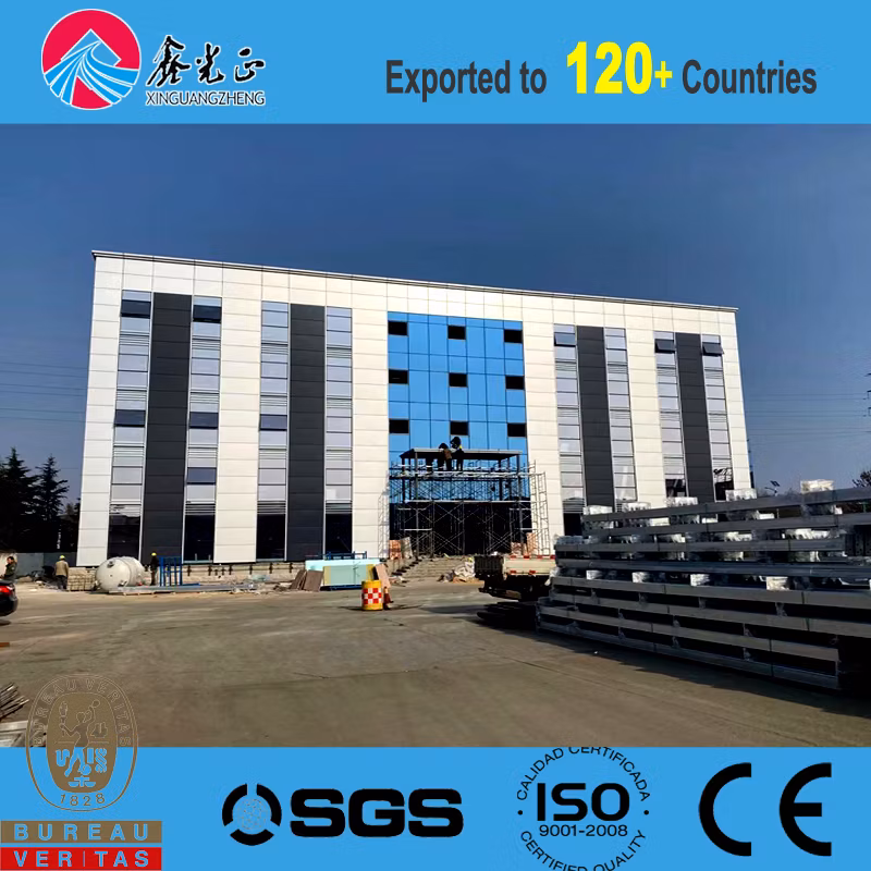 Prefabricated Steel Structure Office with Glass Curtain (SS-353)
