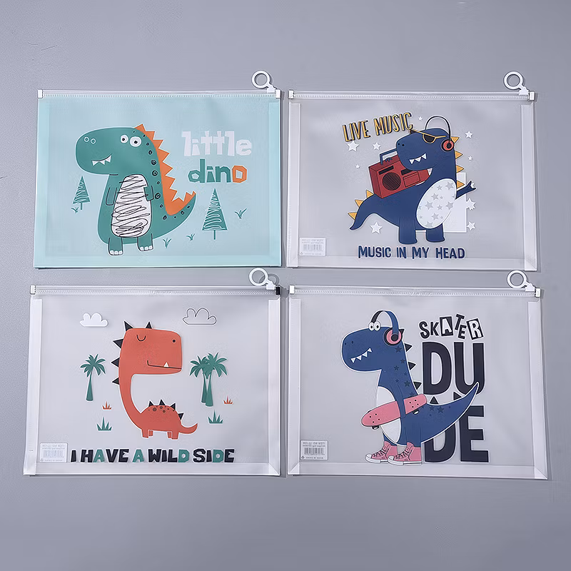 School Boy Pencil Pouch Waterproof Zipper Bag with Dinosaur Style