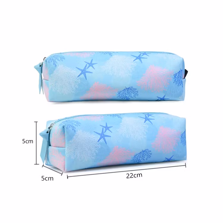 Our Own Brand Starfish Coral Pencil Case Blue Ocean Series PU Pencil Case Student Stationery Bag
