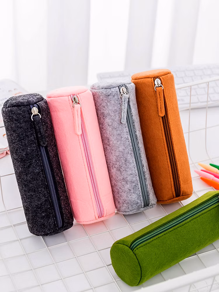 Stationery Bag Roll up Collapsible Felt Pencil Bag