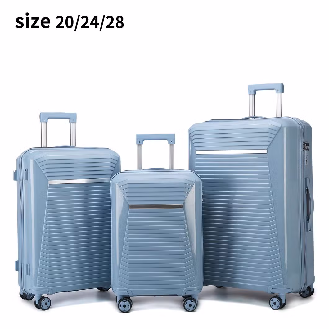 Cross Border High-Capacity Luggage with High Aesthetic Value, Zipper Style Luggage, Three Piece Set, Password Luggage for Foreign Trade